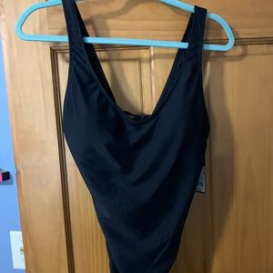 Mossimo Black High Leg One Piece Swimsuit